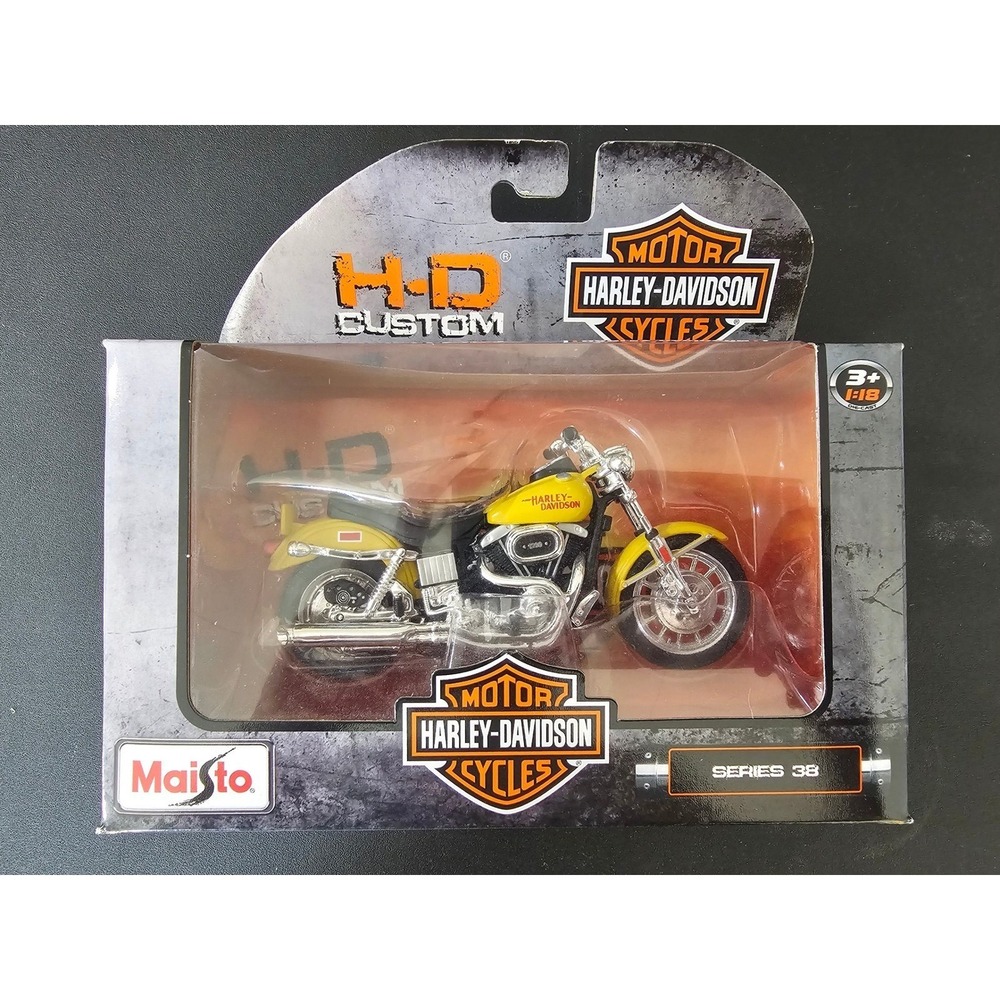 Maisto Harley-Davidson 1977 FXS Low Rider Unisex 1:18 Yellow Diecast Motorcycle